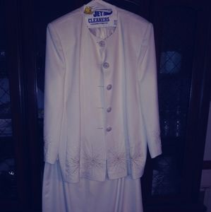 John Meyer 2 piece embellished white suit!